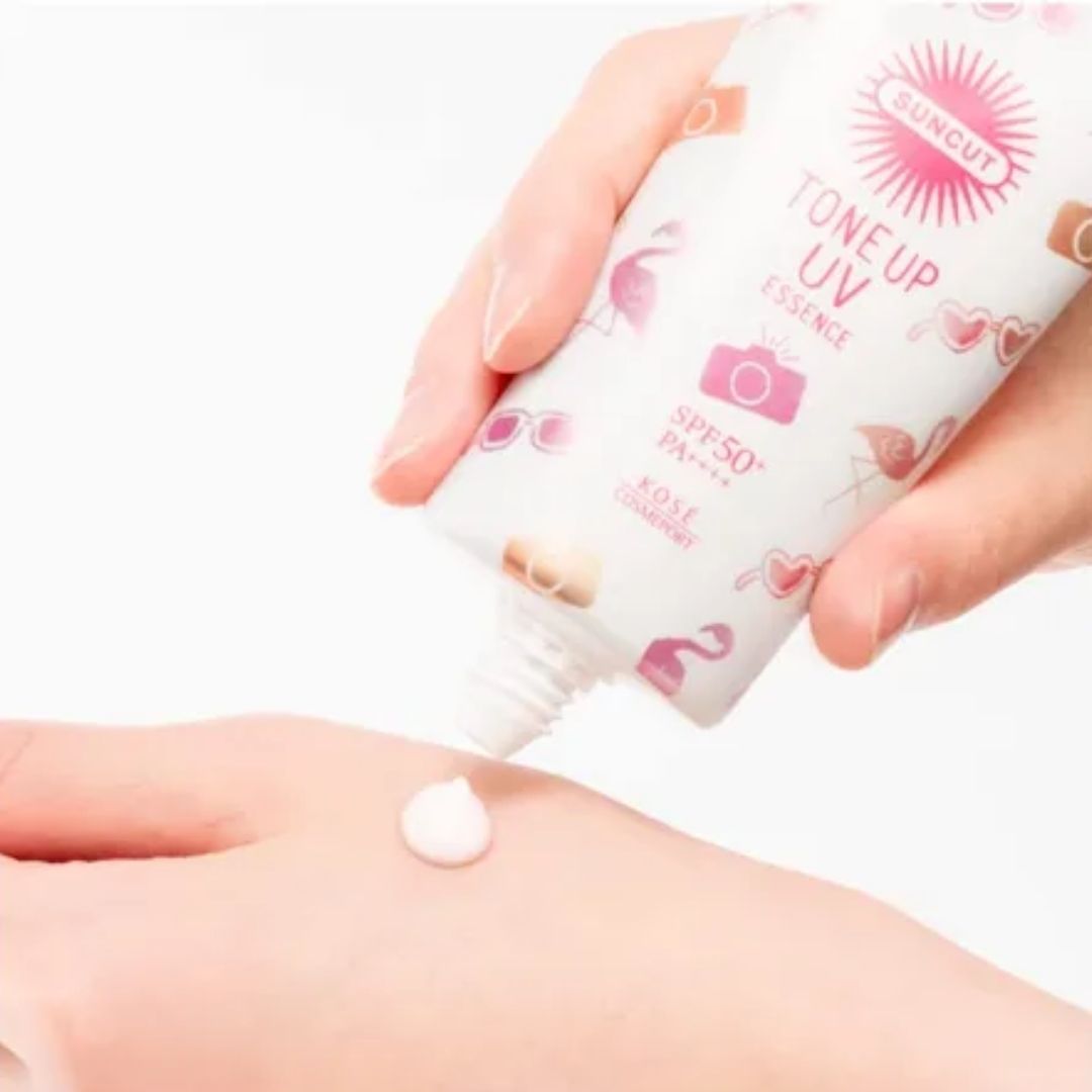 KOSE Sun Cut Tone Up UV Essence Pink Flamingo SPF50 + PA +++ + 80G