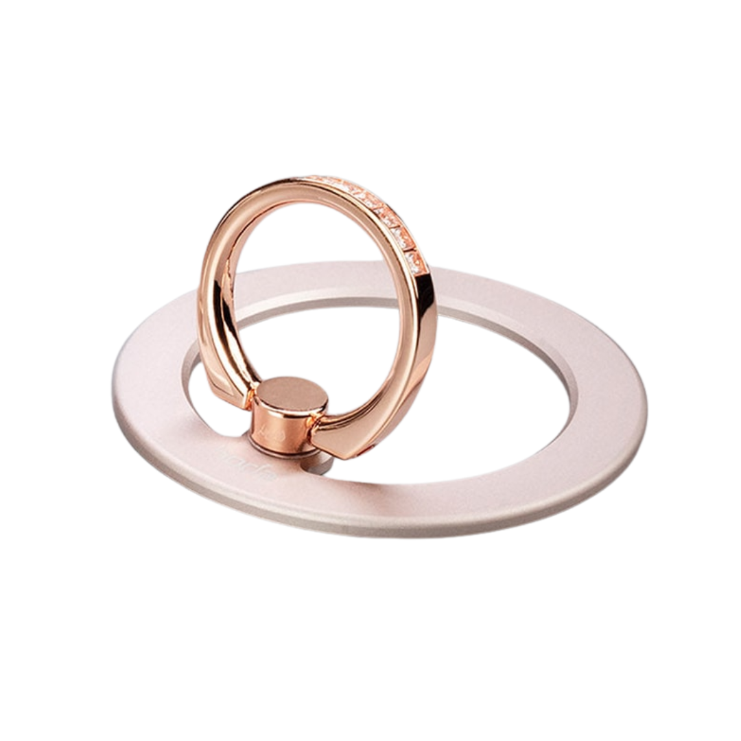 HODA Glitter MagSafe Phone Ring Holder & Stand Pop Socket – Rose Gold/Crystal