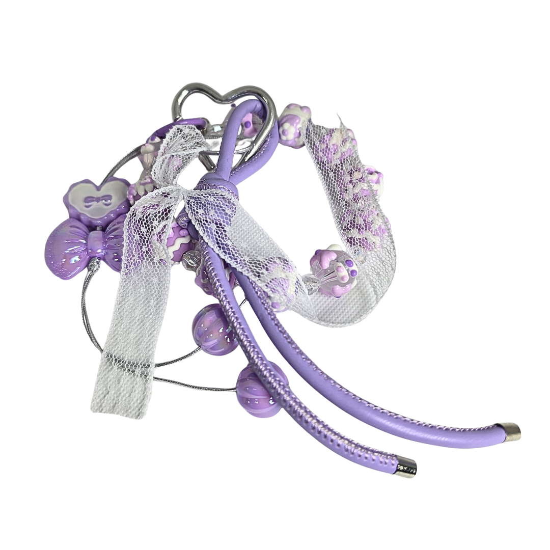 Handmade Cute Bag Charm Keychains - Lavender Purple