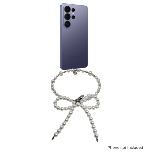 Memumi Pearl & Crystal 2-Piece Phone Lanyard Set – Crossbody & Wristlet Strap