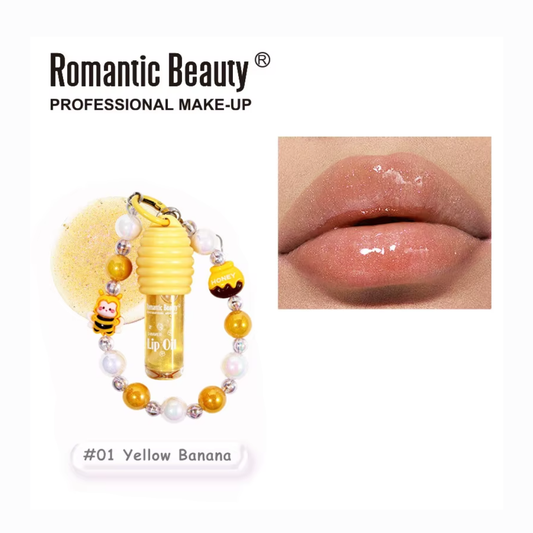 Romantic Beauty Lip Shimmer Oil Keychain 5ml - 01(yellow banana)