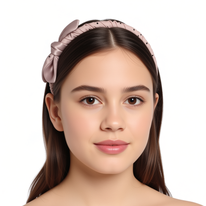 Korean Style Black Polka Dot Headband – PINK