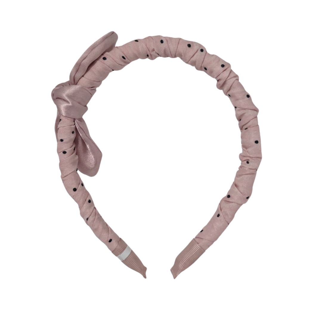 Korean Style Black Polka Dot Headband – PINK