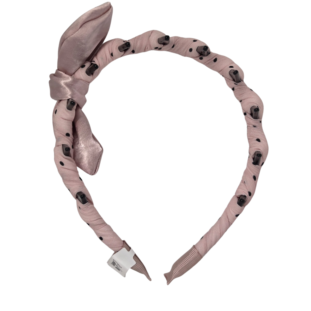 Korean Style Black Polka Dot Headband – PINK