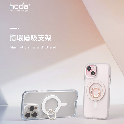 HODA Glitter MagSafe Phone Ring Holder & Stand Pop Socket – Silver/White Crystal