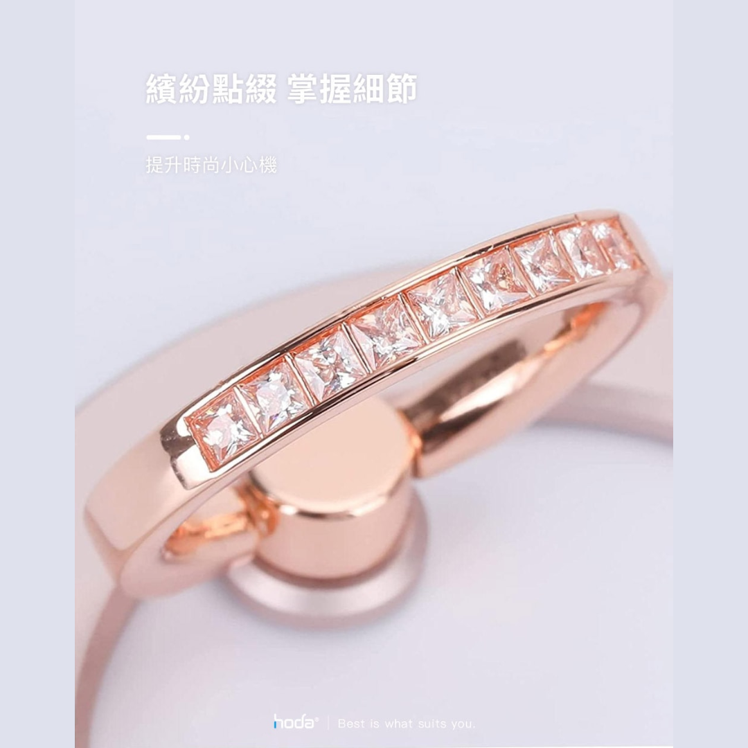 HODA Glitter MagSafe Phone Ring Holder & Stand Pop Socket – Rose Gold/Crystal