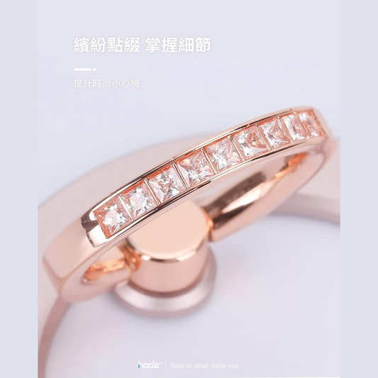 HODA Glitter MagSafe Phone Ring Holder & Stand Pop Socket – Rose Gold/Crystal