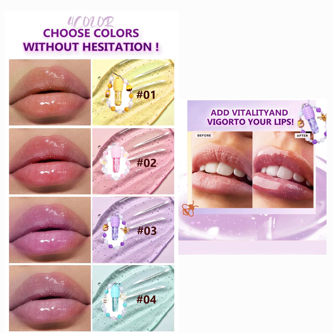 Romantic Beauty Lip Shimmer Oil Keychain 5ml - 01(yellow banana)