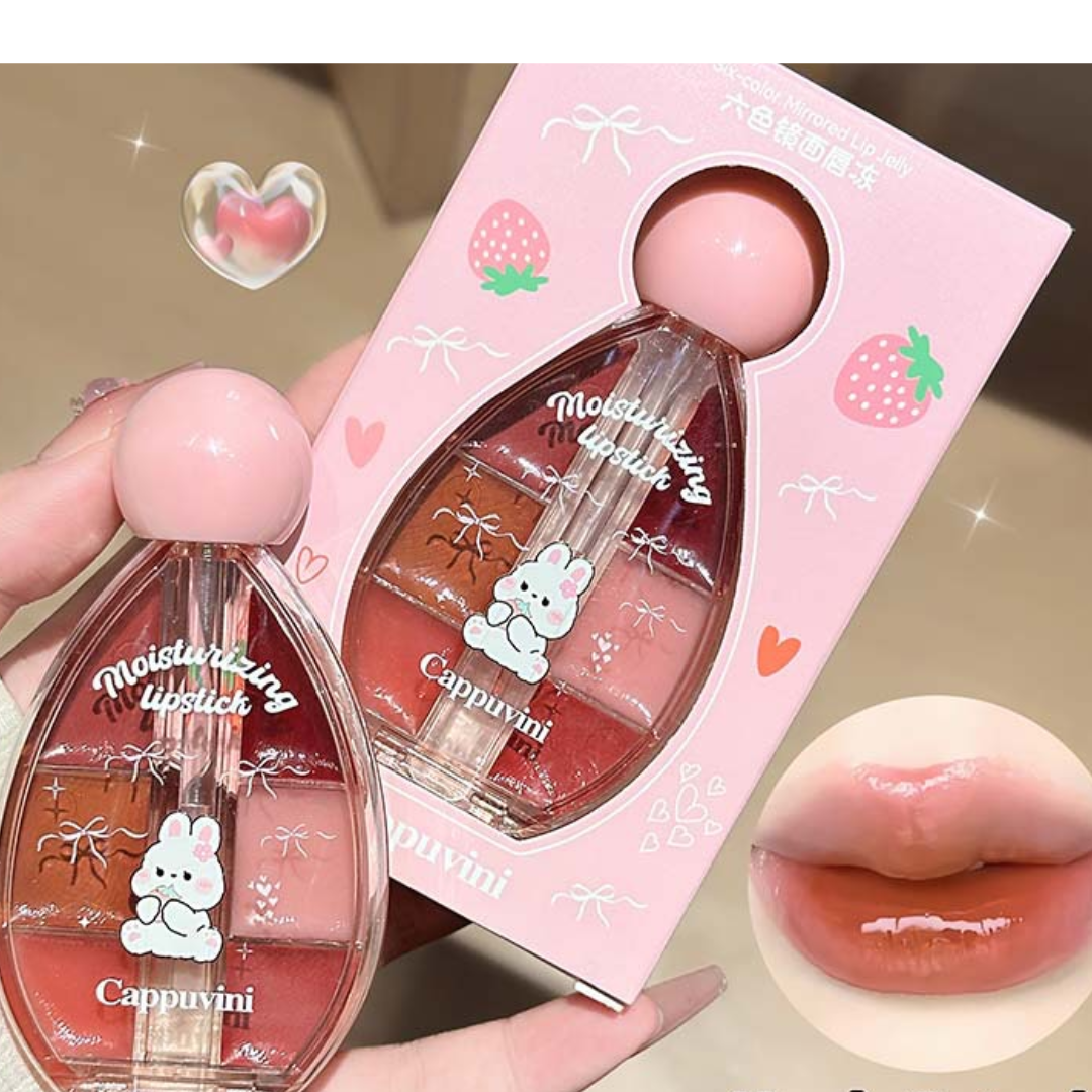 CAPPUVINI Makeup Jelly Lip Glaze – Mirror Crystal Lip Tint Palette (6g) - 02