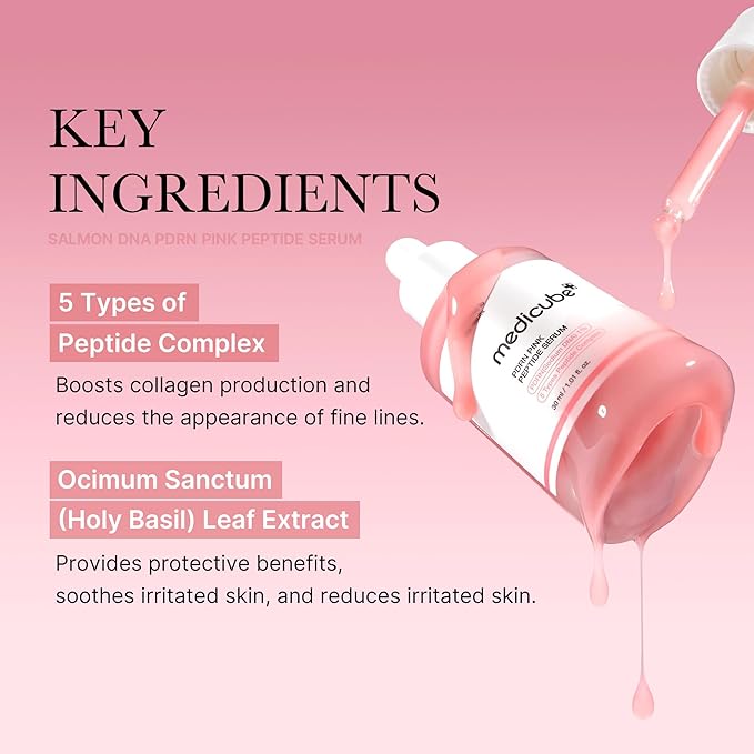 medicube PDRN Pink Peptide Ampoule 60ml (2 x 30ml bottles)