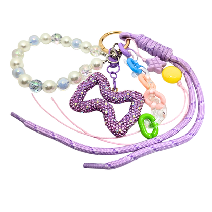 Bow Pearl Beaded Bag Charm – Elegant Handbag Accessory