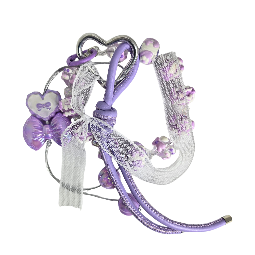 Handmade Cute Bag Charm Keychains - Lavender Purple