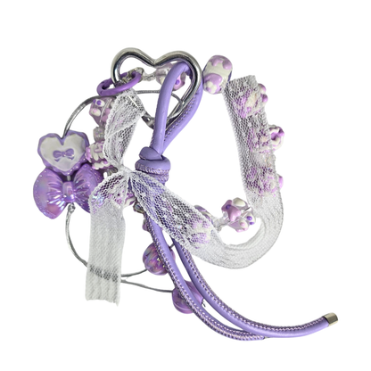 Handmade Cute Bag Charm Keychains - Lavender Purple