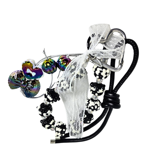 Handmade Cute Bag Charm Keychains -  Black