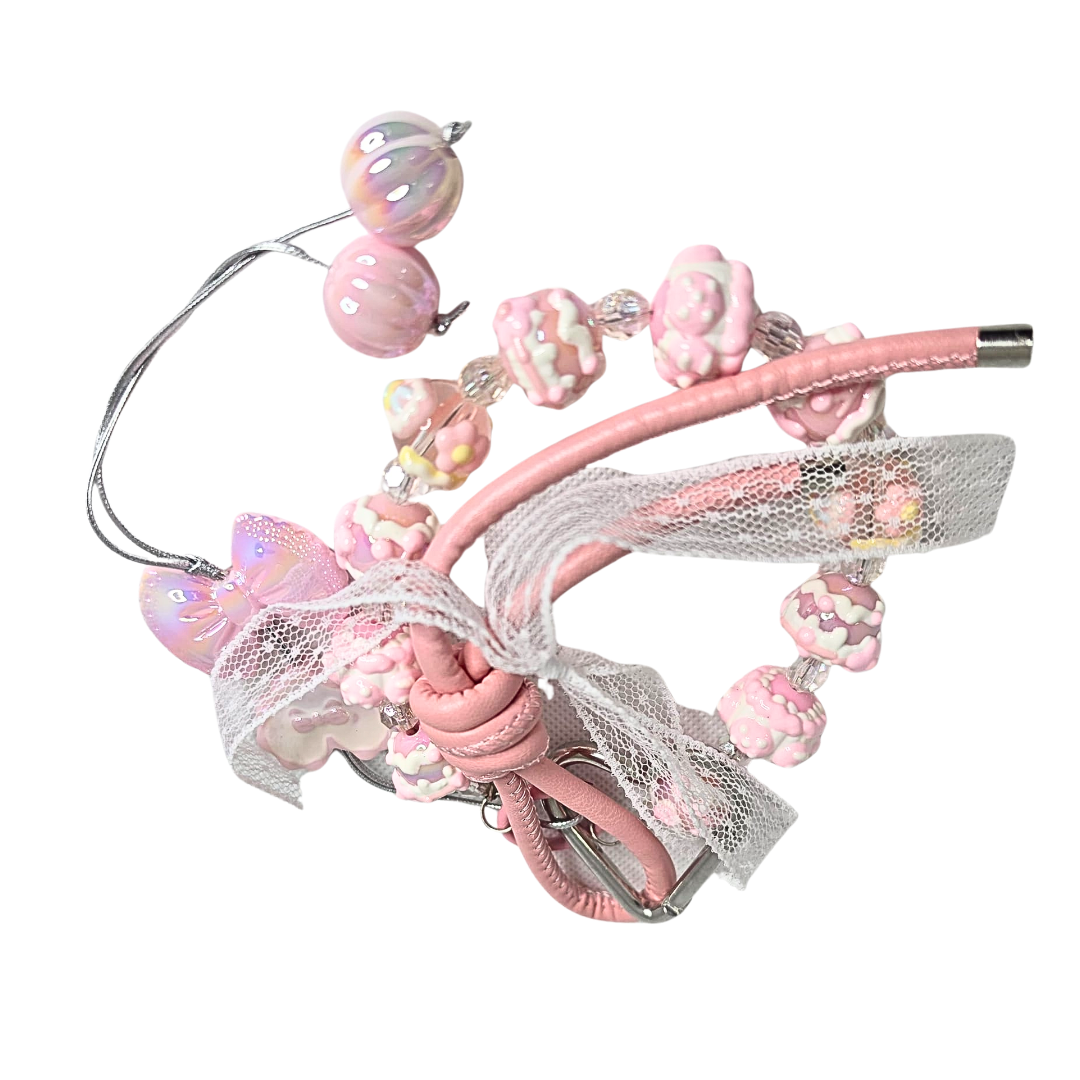 Handmade Cute Bag Charm Keychains -  Baby Pink