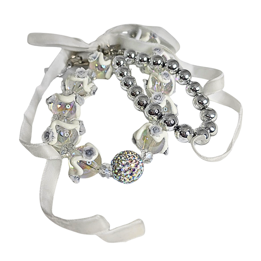 Handmade Cute Bag Charm Keychains -  Soft white