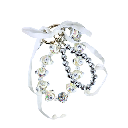 Handmade Cute Bag Charm Keychains -  Soft white