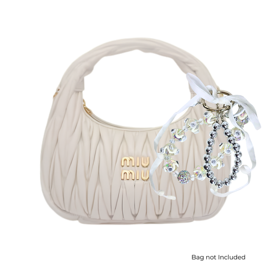Handmade Cute Bag Charm Keychains -  Soft white