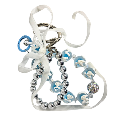 Handmade Cute Bag Charm Keychain - Frosted Blue