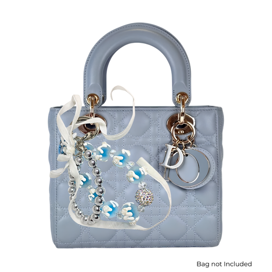 Handmade Cute Bag Charm Keychain - Frosted Blue