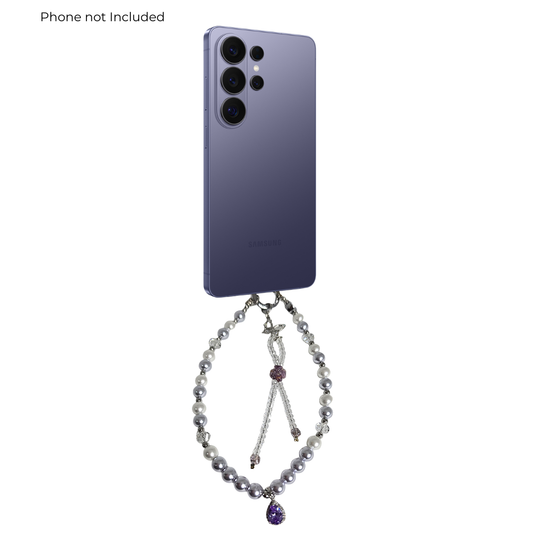 Memumi Pearl & Light Purple 2-Piece Phone Lanyard Set – Crossbody & Wristlet Strap