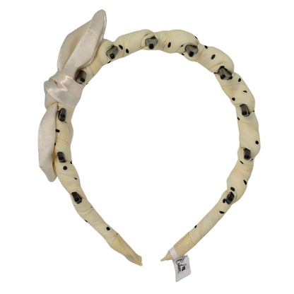 Korean Style Black Polka Dot Headband – LIGHT YELLOW