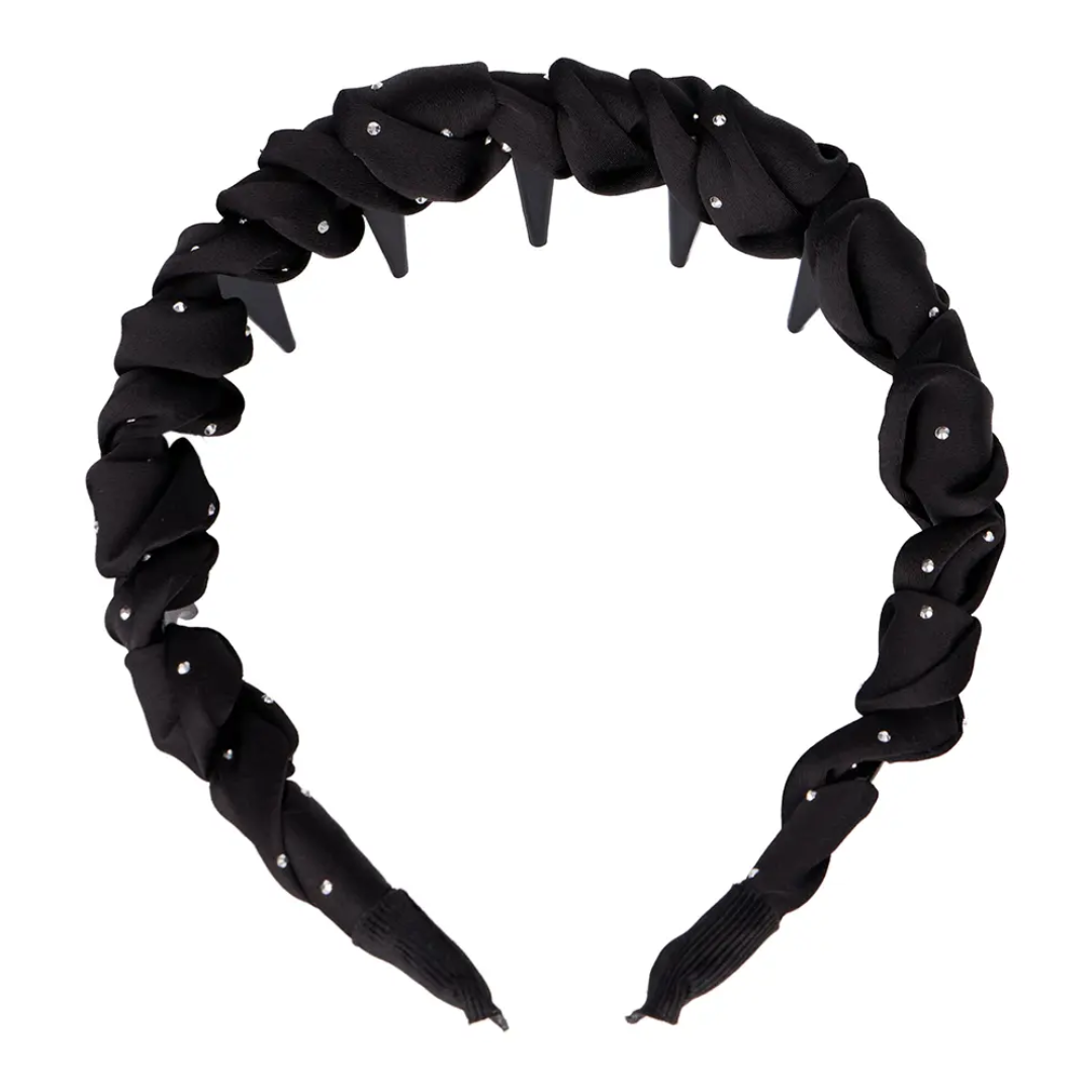 Korean Style Black Polka Dot Headband – BLK/WHT