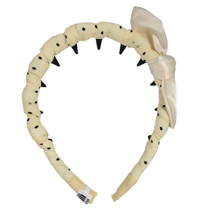 Korean Style Black Polka Dot Headband – LIGHT YELLOW