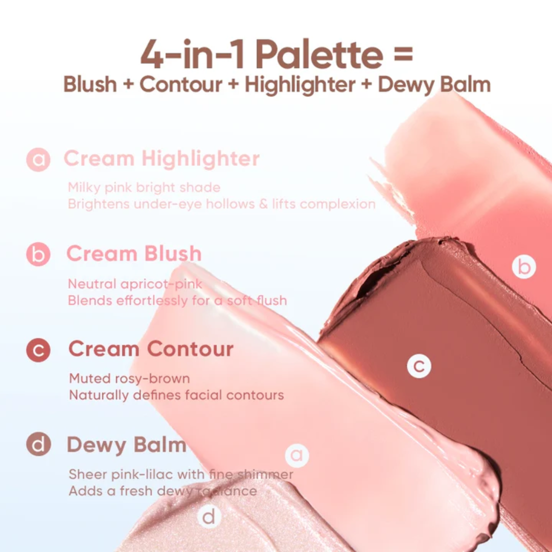 JUDYDOLL 2 in 1 Blush Highlight Palette - 02 Fresh Peach