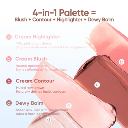 JUDYDOLL 2 in 1 Blush Highlight Palette - 02 Fresh Peach