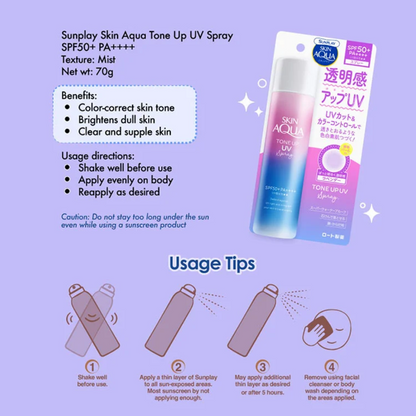 Sunplay Skin Aqua Tone Up UV Spray SPF 50+ PA++++ – 70g
