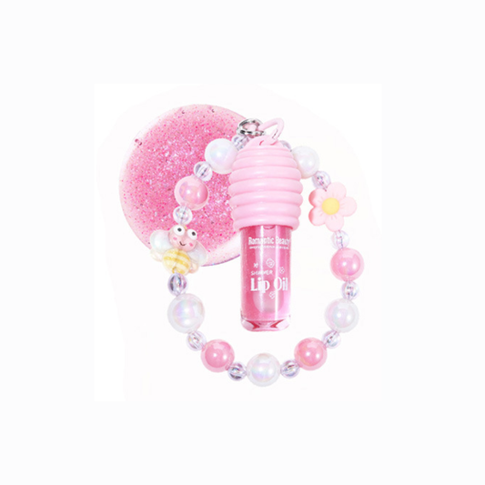 Romantic Beauty Lip Shimmer Oil Keychain 5ml - 02(pink strawberry)