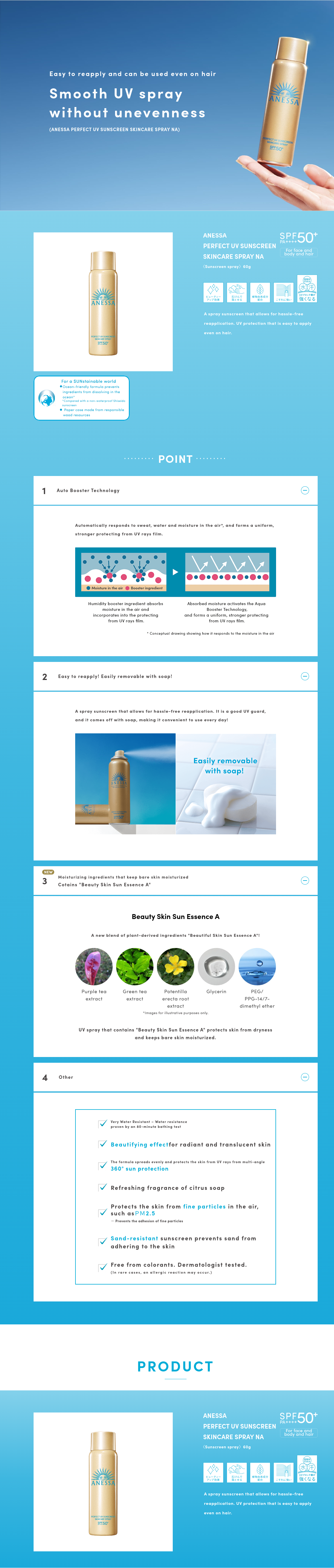 Anessa Perfect UV Sun Spray SPF50+ PA++++ 60g